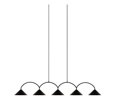 Globen Lighting Curve 5 Pendel 165 cm Svart 1021145 1725712-02-0