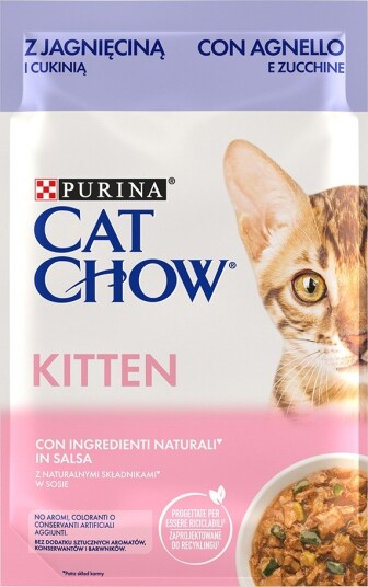 Cat Chow Våtfôr Kitten & Zucchini Lammekjøtt 26 X 85 G