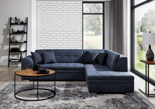 Seksjonssofa Eltap Pieretta 260x207x78 cm Soro 76 Blå Høyre