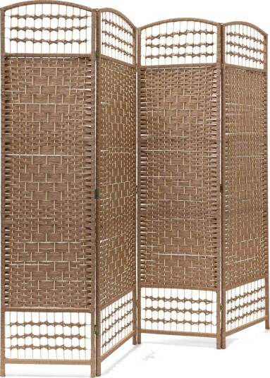 Treromdeler – 4 panels personvernskjerm naturlig finish