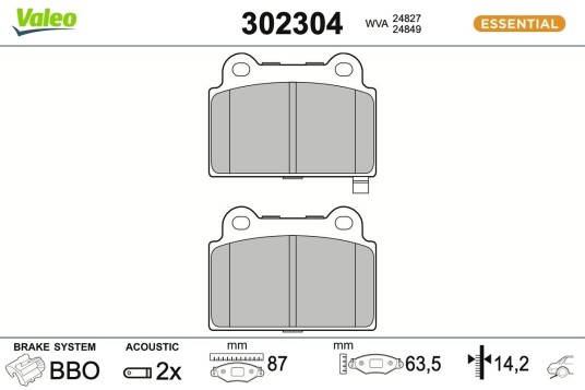 Bremseklosser VALEO 302304