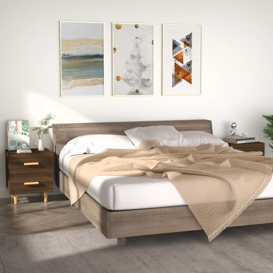 vidaXL Nattbord 2 stk brun eik 40x35x47,5 cm