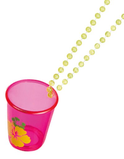 Boland Rosa Shotglass med Hibiscus og Gult Perlekjede