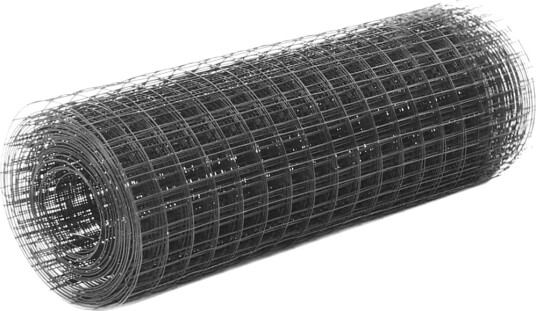 vidaXL Trådgjerde kylling stål med PVC belegg 10x0,5 m grå