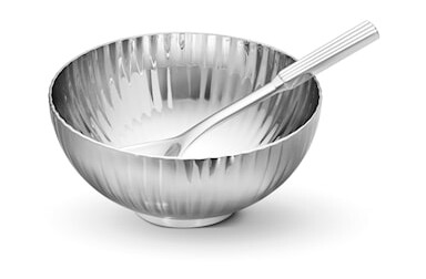 Bernadotte salt skål med skje rustfritt stål