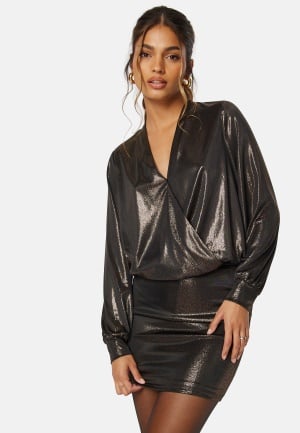 Bubbleroom Occasion Izabelle Sparkling Dress Gold / Black S Bubbleroom Occasion Izabelle Sparkling Dress Gold / Black S