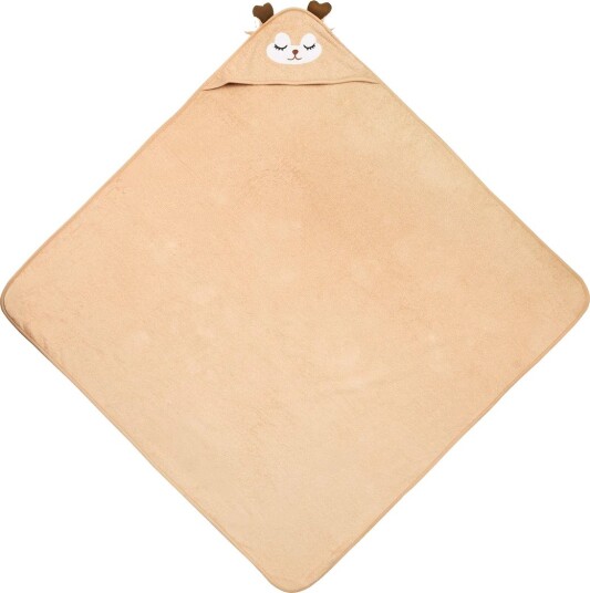 Sensillo Bath Friends Babyhåndkle med hette - 100x100cm, Hjort - Beige