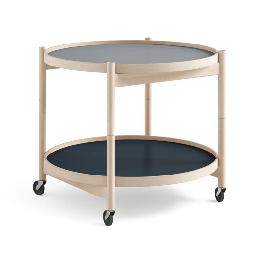 Brdr. Krüger Bølling Tray Table model 60 rullebord water, ubehandlet bøkestativ