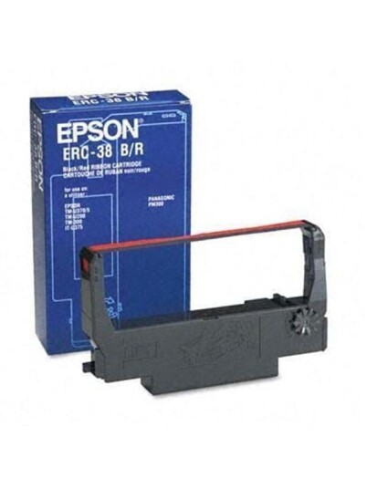 Epson Ribbon Black Red ERC-38 - Skriverbånd Rød