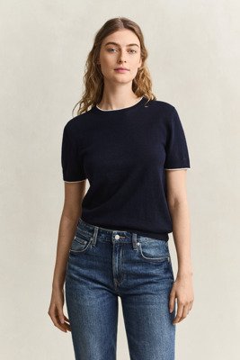 Gant Seasonal Crew Ss   Navy   XS