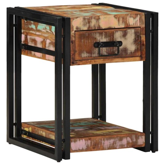 Nattbord 2 stk 40x40x50 cm Massivt Gjenvunnet Tre