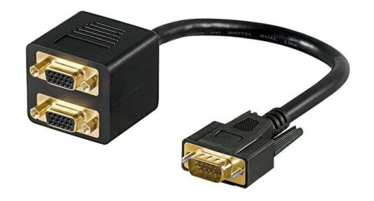 Pro VGA-splittkabel 1x VGA til 2x VGA - Svart