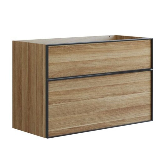 Dansani Inzo Alu-ramme Svart Underskap 2 Skuff Varm eik / 100cm Dansani Inzo Alu-ramme Svart Underskap 2 Skuff Varm eik / 100cm