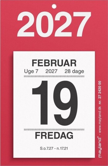 Mayland Lille afrivningskalender m/bagsidetekst 2027 Mayland Lille afrivningskalender m/bagsidetekst 2027