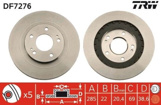 Bremseskive TRW DF7276