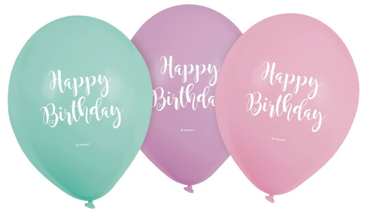 Amscan International Ballonger Happy Birthday Pastell - 6-pakning