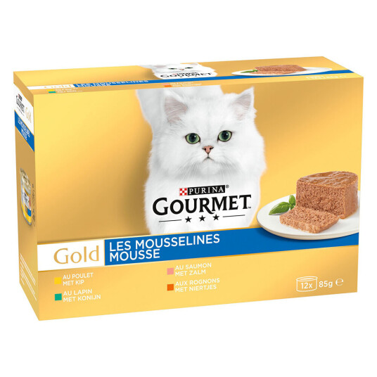 Gourmet Jumbopakke: Gold 96 X 85 G Blandet (Kanin Kylling Laks Nyrer) Gourmet Jumbopakke: Gold 96 X 85 G Blandet (Kanin Kylling Laks Nyrer)