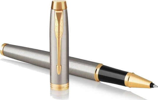Parker IM Rollerball Pen  Brushed Metal  Fine Point Svart Ink  Gift Box