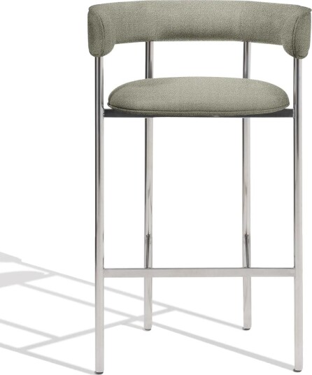 Møbel Copenhagen Font Barstol med Armlene 65 cm Vidar 222/Polert Stålunderstell