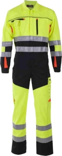BS Bergset Kjeledress, HiVis kl.3 Unisex, Str. 50, Gul/Sort