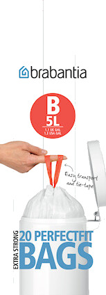 Søppelposer B, 5 Ltr (20 poser/rulle) White