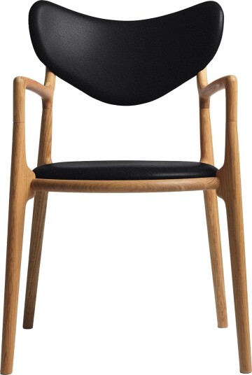 Ro Collection Salon Spisestol Polstret Oljet Eik/ Sort Lær Ro Collection Salon Spisestol Polstret Oljet Eik/ Sort Lær