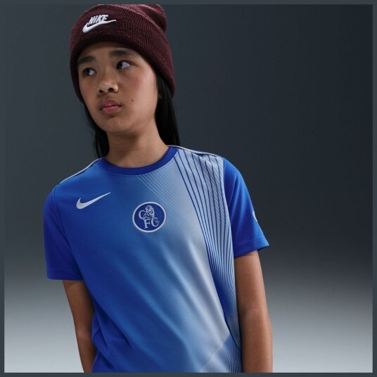 Chelsea Trenings T Skjorte Dri FIT Academy Pro Pre Match 3.   Blå/Sølv Barn   Nike størrelse XL: 158 170 cm