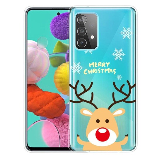 INCOVER Samsung Galaxy A33 5G Fleksibelt Plast Julebakdeksel - Søt Reinsdyr