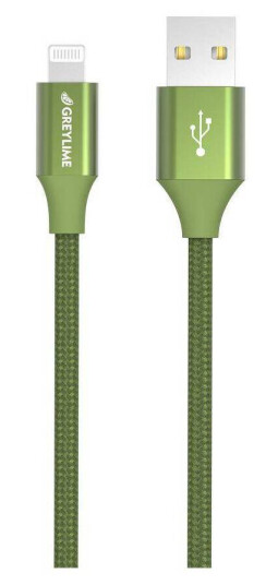 GreyLime Braided USB-A til MFi Lightning Kabel Grønn 1 m