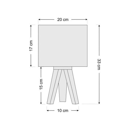 Euluna Bordlampe til barnerom Mathilde tripod-ramme