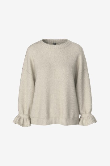 Pieces Pullover pcJimma LS O neck Cuff Knit Pwp BC Grå