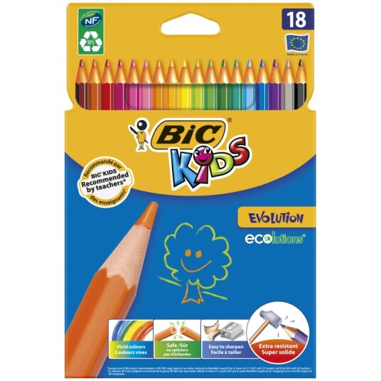 BIC Kids Evolution Fargeblyanter 18-set