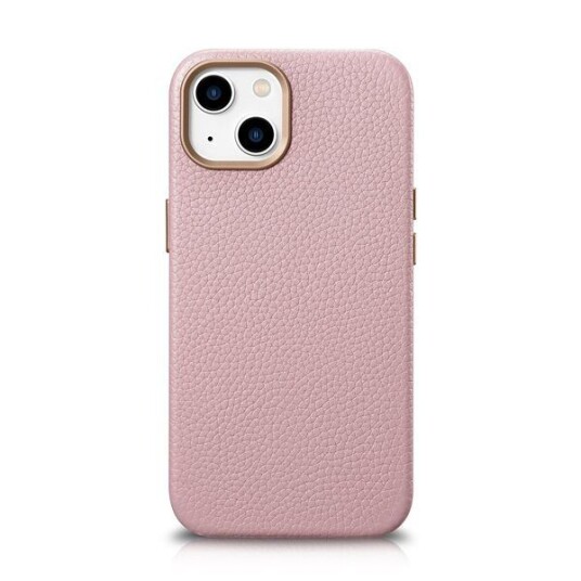 Icarer Litchi Premium Lærveske Iphone 14 Plus Magnetisk Lærveske Med Magsafe Pink (Wmi14220711-Pk)