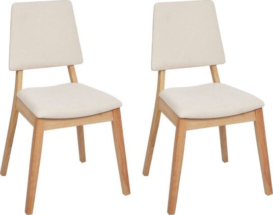 Sett med 2 spisestoler Merrill - Lyst tre, beige