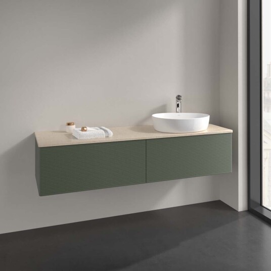 Villeroy & Boch  Antao Servantskap med 2 skuffer 160x50x36 cm m/lys Grønn Matt/Crème
