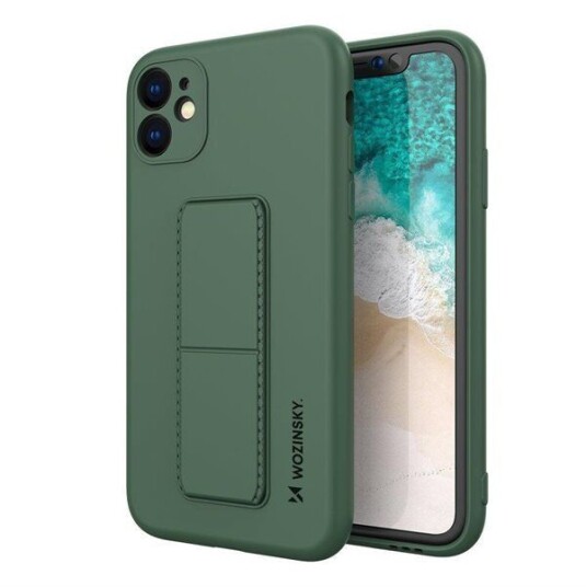 Wozinsky Kickstand Case Silicone Case with Stand Case for Samsung Galaxy A72 4G Dark Green