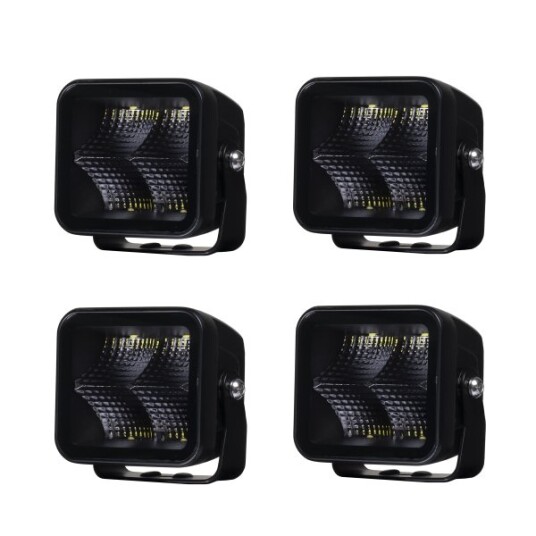 Arbeidslys PURELUX Black Square 40 Flood 8 cm / 40W / Flood 4 stk.