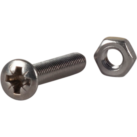 Essve Maskinskrue Med Mutter Linsehode Phillips Ph Rustfritt Stal M4 L: 25mm Ant: 10stk