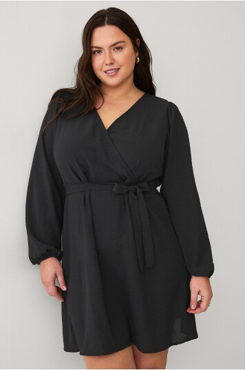 Zizzi Kjole vRuth L/S Abk Dress Svart Zizzi Kjole vRuth L/S Abk Dress Svart