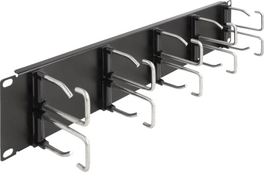 Delock Rack Cable Management Routing Panel With 10 Metal Hooks Svart 2U 19" 66919