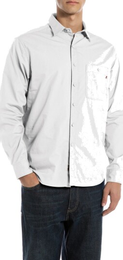 Replay Regular Popeline Shirt White L