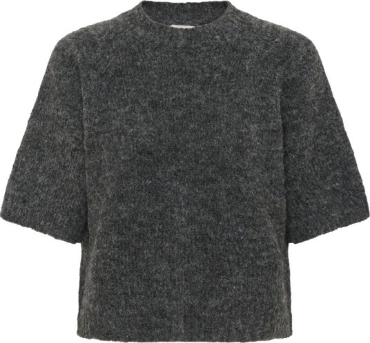 Kaffe Pullover kaEmilie Cropped Knit Grå Kaffe Pullover kaEmilie Cropped Knit Grå