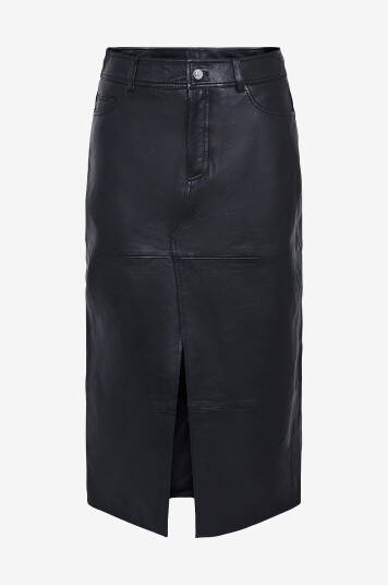 Y.A.Skinn skjørt yasMina Hmw Leather Long Skirt - Svart