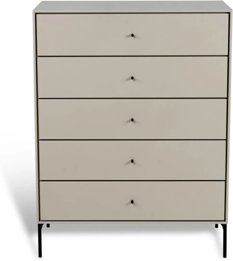 Mavis Volt kommode 5 skuffer beige Detalj i svart