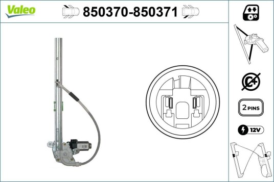 Vindusheis VALEO 850370 Vindusheis VALEO 850370