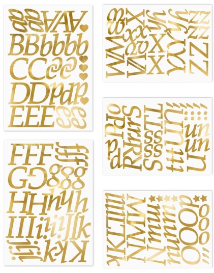 PartyDeco Stickers Bokstaver Gull Metallic