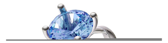 Pan Jewelry Drops, Ring i 585 hvitt gull med blå sten, størrelse 56