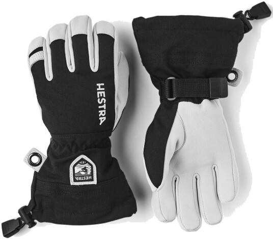 Hestra Army Leather Heli Ski, skihanske junior 6 Svart