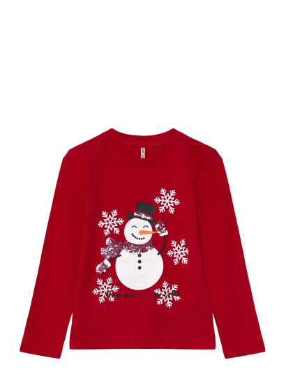 Kids Only Kogxmas Lifeyrsa Christmas L/S Top Jrs Red 146 152