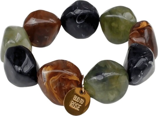 Bud To Rose Vibe Resin Bracelet Mix Black   Black   ONE SIZE